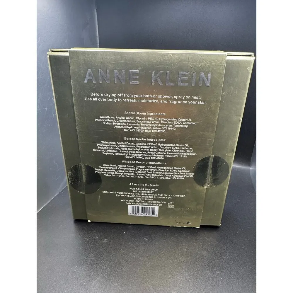 NWT Anne Klein Golden Hour Mist Set of 3 Fragrance Mists-4 oz each